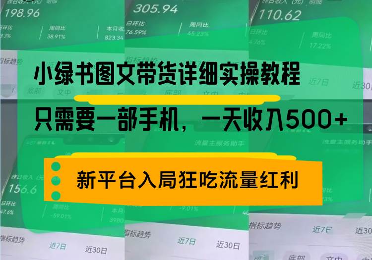 (13509期)小绿书图文带货详细实操教程,只需要一部手机,一天收入500+,轻松变现-富爸爸项目圈
