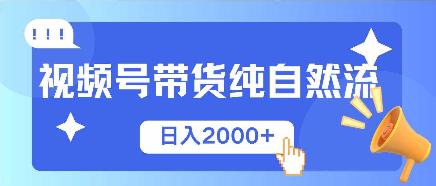 (13998期)视频号带货,纯自然流,起号简单,爆率高轻松日入2000+-富爸爸项目圈