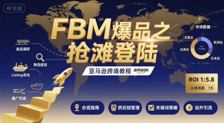 FBM爆品之抢滩登陆-亚马逊跨境教程-富爸爸项目圈