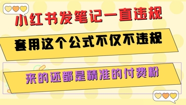 小红书发笔记一直违规,套用这个公式不仅不违规,来的还都是精准的付费粉-富爸爸项目圈