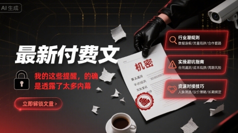 最新付费文:我的这些提醒,的确是透露了太多内幕-富爸爸项目圈