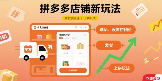 拼多多店铺新玩法,代发供应链上拼玩法-富爸爸项目圈
