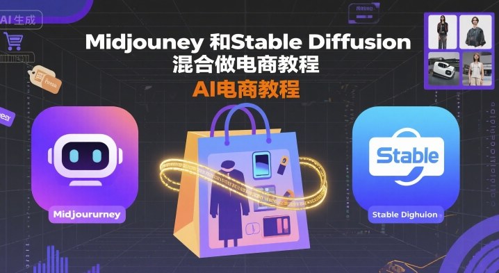 Midjourney和Stable Diffusion混合做电商教程-ai电商教程-富爸爸项目圈