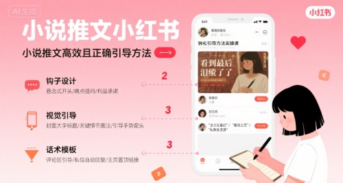 小说推文小红书高转化引导方法实操课,小说推文高效且正确引导方法-富爸爸项目圈