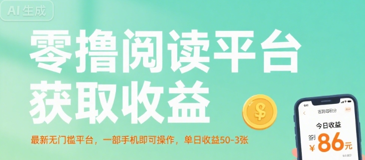 零撸阅读平台获取收益,最新无门槛平台,一部手机即可操作,单日收益50-3张【揭秘】-富爸爸项目圈