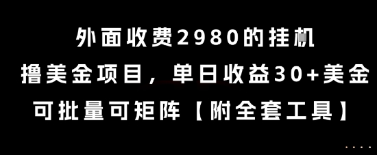 外面收费2980的挂G撸美金项目,单日收益30+美金,可批量可矩阵【揭秘】-富爸爸项目圈