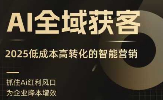AI全域获客实训营,2025低成本高转化的智能营销,精准找客,高效营销-富爸爸项目圈