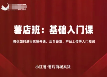 小红薯薯店商城卖货,基础入门课,教你如何进行店铺开通、后台设置、产品上传等入门知识-富爸爸项目圈