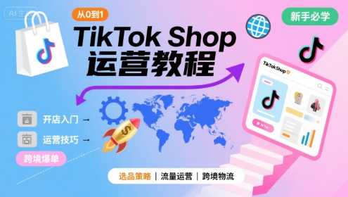 TikTok Shop从0到1运营教程,TikTok跨境电商新手必学课程-富爸爸项目圈