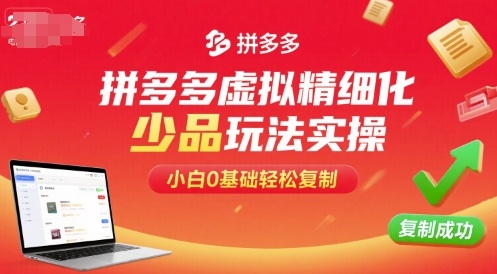 拼多多虚拟精细化少品玩法实操,小白0基础轻松复制-富爸爸项目圈