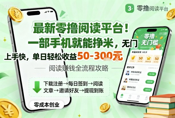最新零撸阅读平台!一部手机就能挣米,无门槛上手快,单日轻松收益50-3张【揭秘】-富爸爸项目圈