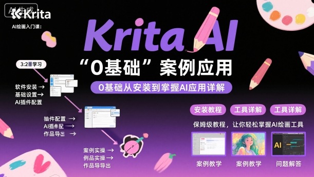 Krita AI绘画入门课,0基础从安装到案例应用krita AI使用详解-富爸爸项目圈