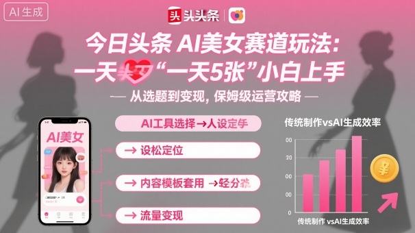 今日头条AI美女赛道玩法,一天轻松5张,小白轻松上手-富爸爸项目圈