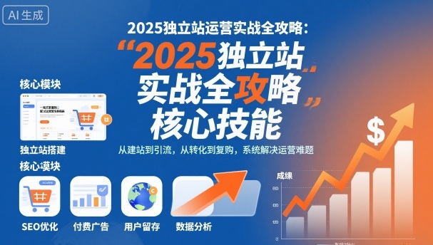 2025独立站运营实战全攻略,一站式掌握独立站运营核心技能-富爸爸项目圈