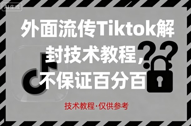 外面流传Tiktok解封技术教程,不保证百分百,具体自测-富爸爸项目圈