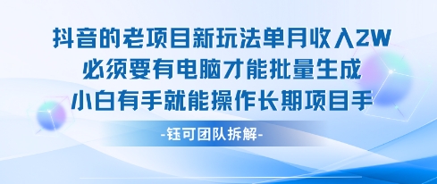 老项目新玩法单月收入2W小白有手就能操作长期项目-富爸爸项目圈