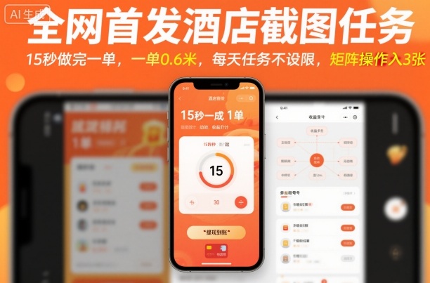 全网首发酒店截图任务,15秒做完一单,一单0.6米,每天任务不设限,矩阵操作日入3张【揭秘】-富爸爸项目圈