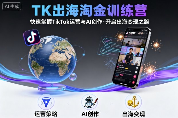 TK出海淘金训练营,助你快速掌握TikTok运营与AI创作,开启出海变现之路-富爸爸项目圈