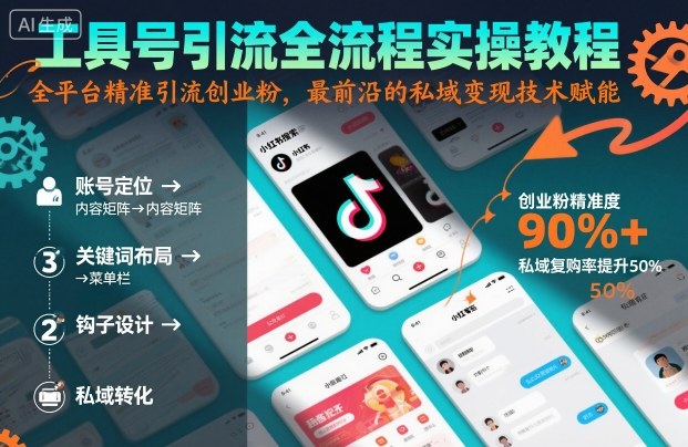 工具号引流全流程保姆级实操教程,全平台精准引流创业粉,最前沿的私域变现技术赋能-富爸爸项目圈