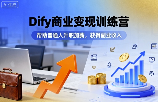 Dify商业变现训练营,帮助普通人升职加薪,获得副业收入-富爸爸项目圈