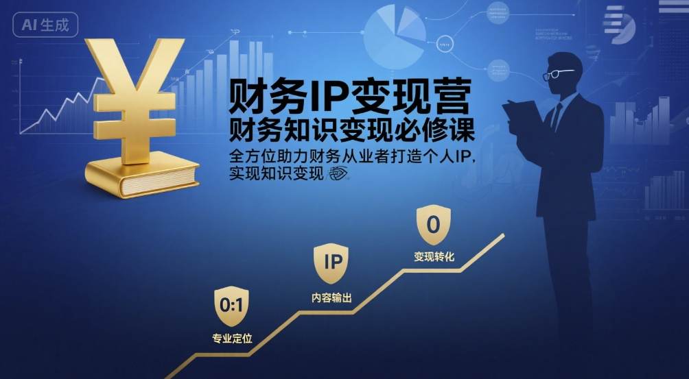 财务IP变现营,财务知识变现必修课,全方位助力财务从业者打造个人IP,实现知识变现-富爸爸项目圈