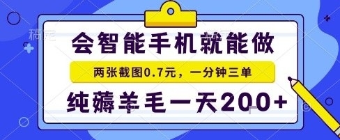 手机项目,二十秒一单,纯薅羊毛一天2张+做就有【揭秘】-富爸爸项目圈