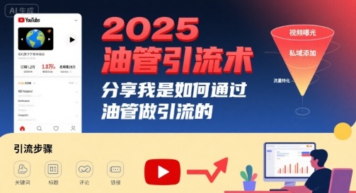 2025油管引流术,分享我是如何通过油管做引流的-富爸爸项目圈