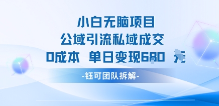 小白无脑项目公域引流私域成交0成本单日变现680米-富爸爸项目圈