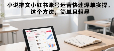 小说推文小红书账号运营快速爆单实操,这个方法,简单且粗暴-富爸爸项目圈