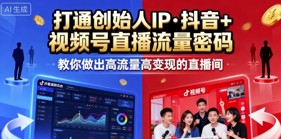 25年直播9-10两期线下课,打通创始人IP,抖音+视频号直播流量密码,教你做出高流量高变现的直播间-富爸爸项目圈