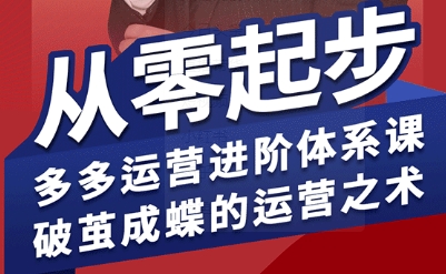 拼多多运营进阶系统课,从零起步,多多运营进阶体系课,破茧成蝶的运营之术-富爸爸项目圈