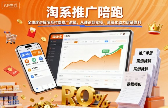 淘系推广陪跑,全维度讲解淘系付费推广逻辑,从理论到实操,系统化助力店铺盈利-富爸爸项目圈