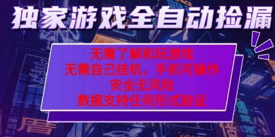 游戏全自动捡漏项目,最新独家玩法,每天操作几十分钟,无任何难度,当天见收益【揭秘】-富爸爸项目圈