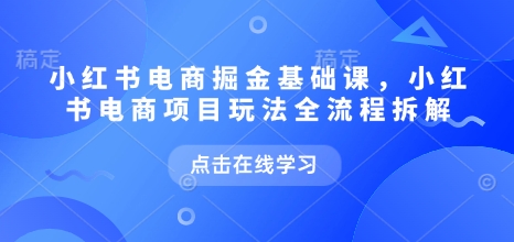 小红书电商掘金课,小红书电商项目玩法全流程拆解(更新9月)-富爸爸项目圈