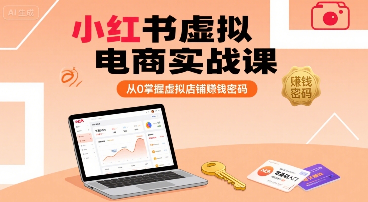 小红书虚拟电商实战课,从0掌握虚拟店铺賺钱密码-富爸爸项目圈