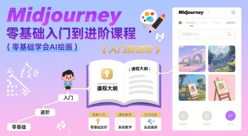 midjourney零基础入门到进阶课程,零基础学会AI绘画-富爸爸项目圈