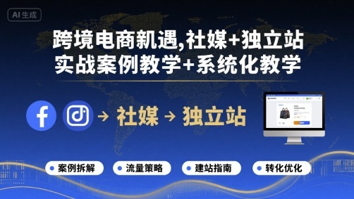 跨境电商新机遇,社媒+独立站,实战案例教学+系统化教学-富爸爸项目圈
