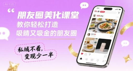 朋友圈美化课堂,教你轻松打造,吸睛又吸金的朋友圈,私域不看,变现少一半-富爸爸项目圈