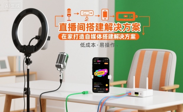 直播间搭建解决方案,在家打造自媒体搭建解决方案-富爸爸项目圈