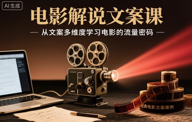 电影解说文案课,从文案多维度学习电影的流量密码-富爸爸项目圈