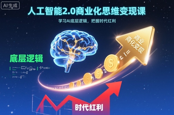 人工智能2.0商业化思维变现课,学习AI底层逻辑,把握时代红利-富爸爸项目圈