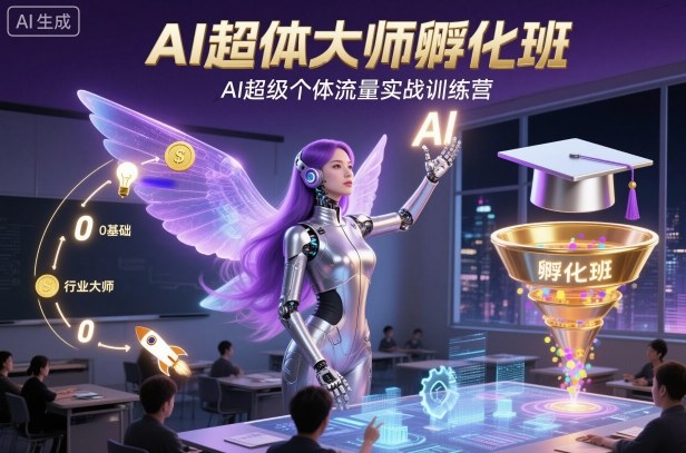 AI超体大师孵化班,AI超级个体流量实战训练营-富爸爸项目圈