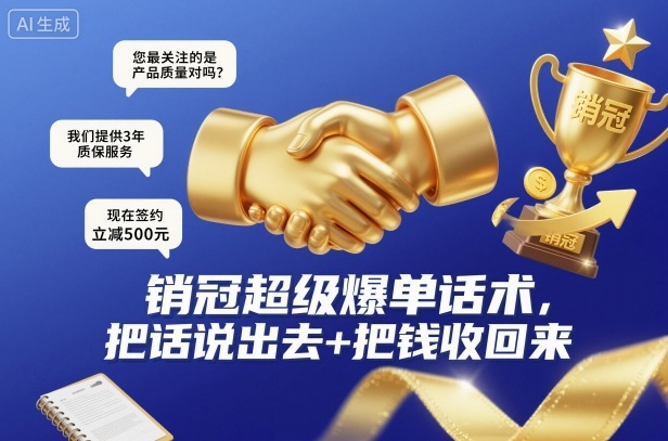 销冠超级爆单话术,把话说出去+把钱收回来-富爸爸项目圈