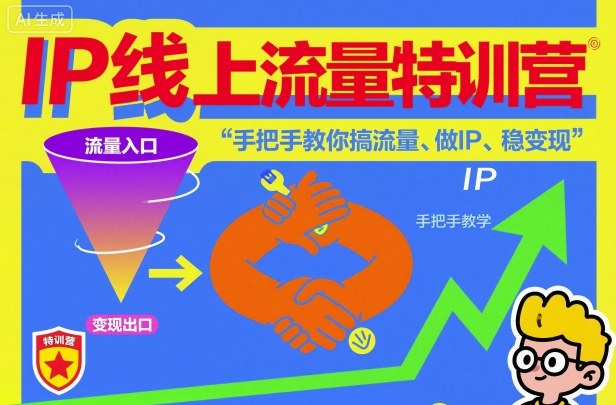 IP线上流量特训营,手把手教你搞流量、做IP、稳变现-富爸爸项目圈
