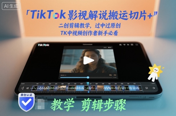 TikTok影视解说搬运切片+二创剪辑教学,过中过原创,TK中视频创作者新手必看-富爸爸项目圈