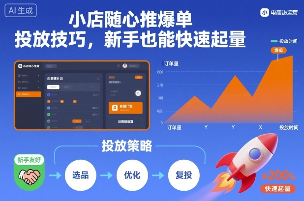 小店随心推爆单投放技巧,新手也能快速起量-富爸爸项目圈