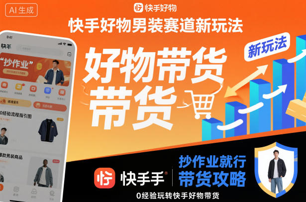 快手好物男装赛道新玩法,抄作业就行,0经验玩转快手好物带货-富爸爸项目圈