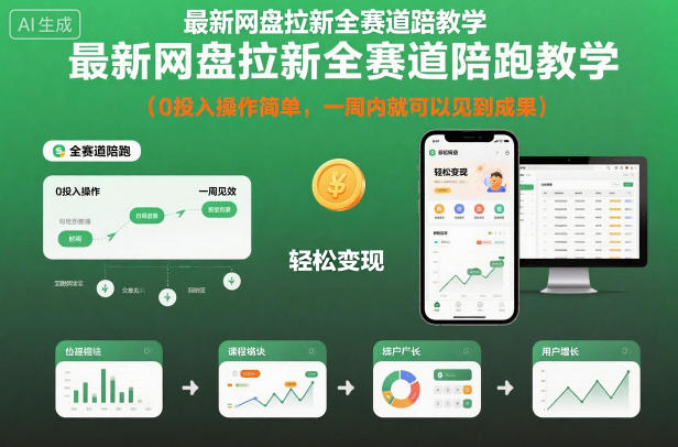最新网盘拉新全赛道陪跑教学,0投入操作简单,一周内就可以见到成果-富爸爸项目圈