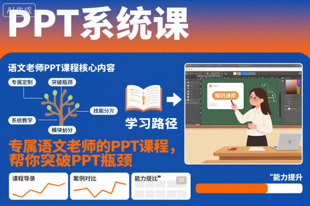 PPT系统课,专属语文老师的PPT课程,帮你突破PPT瓶颈-富爸爸项目圈