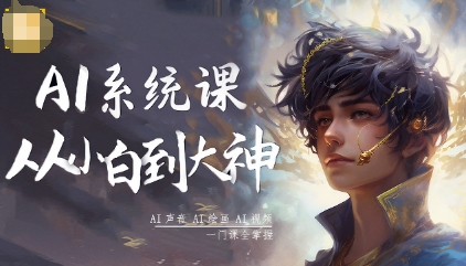 AI系统课程,从小白到大神系统学AI,AI声音-AI绘画-AI视频一门课全掌握-富爸爸项目圈